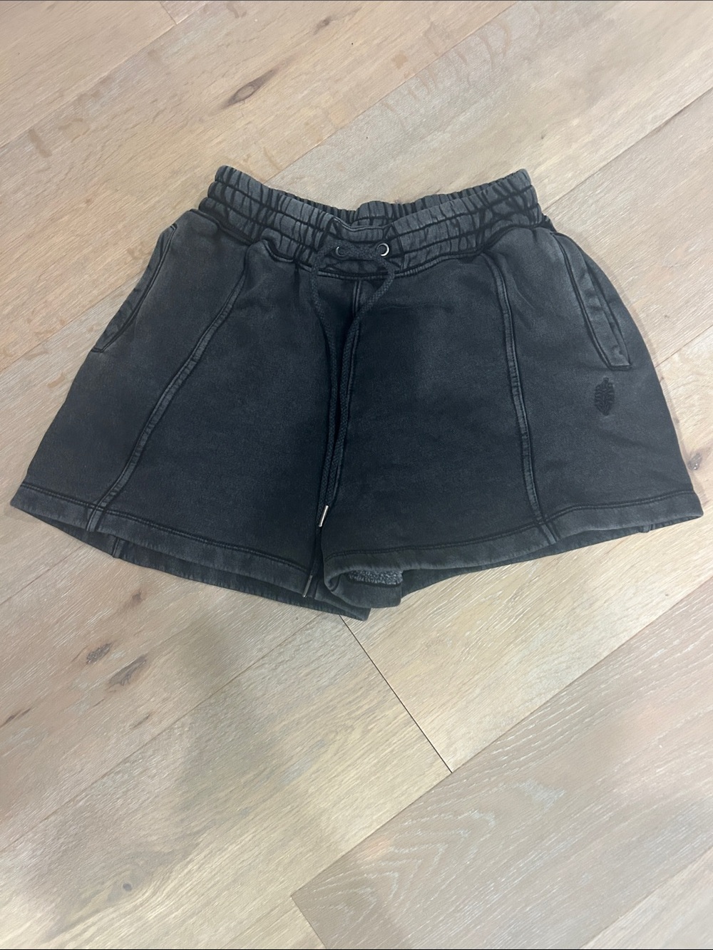 Free People Movement Black Drawstring Lounge Shorts